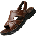 JLF01 New Design Slide Sandal Slip-On Zapatillas de cuero para hombres